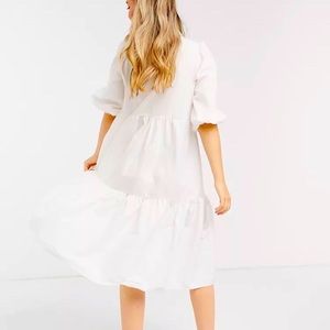 ASOS DESIGN Poplin Tiered Midi Dress Size 8 NWOT